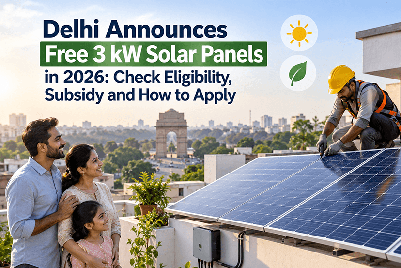 Delhi Announces Free 3 kW Solar Panels in 2026: Check Eligibility, Subsidy and How to Apply